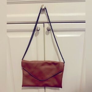 J Crew envelope handbag with gold chain strap